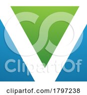 Green And Blue Rectangular Shaped Letter V Icon
