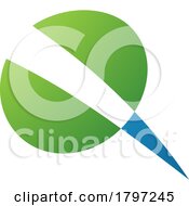 Green And Blue Screw Shaped Letter Q Icon