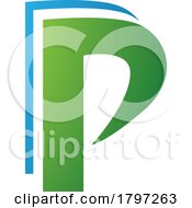 Poster, Art Print Of Green And Blue Layered Letter P Icon