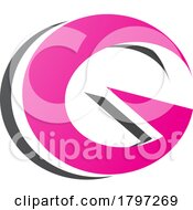 Magenta And Black Round Layered Letter G Icon
