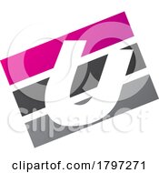 Poster, Art Print Of Magenta And Black Rectangular Shaped Letter U Icon