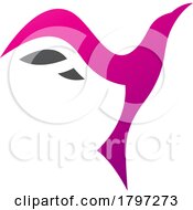 Poster, Art Print Of Magenta And Black Rising Bird Shaped Letter Y Icon