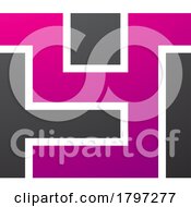 Poster, Art Print Of Magenta And Black Rectangle Shaped Letter Y Icon