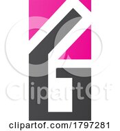 Poster, Art Print Of Magenta And Black Rectangular Letter G Or Number 6 Icon