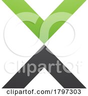Poster, Art Print Of Green And Black V Shaped Letter X Icon