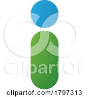 Green And Blue Abstract Round Person Shaped Letter I Icon