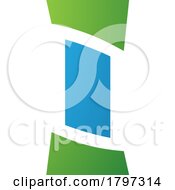 Green And Blue Antique Pillar Shaped Letter I Icon