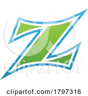 Poster, Art Print Of Green And Blue Arc Shaped Letter Z Icon