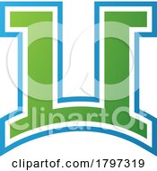 Poster, Art Print Of Green And Blue Arch Shaped Letter U Icon