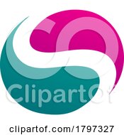Poster, Art Print Of Magenta And Green Circle Shaped Letter S Icon
