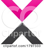 Poster, Art Print Of Magenta And Black V Shaped Letter X Icon