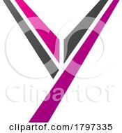 Poster, Art Print Of Magenta And Black Uppercase Letter Y Icon