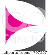 Poster, Art Print Of Magenta And Black Uppercase Letter E Icon With Curvy Triangles