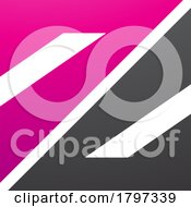 Poster, Art Print Of Magenta And Black Triangular Square Shaped Letter Z Icon