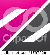 Magenta And Black Triangular Square Shaped Letter Z Icon