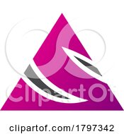 Poster, Art Print Of Magenta And Black Triangle Shaped Letter S Icon