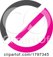 Poster, Art Print Of Magenta And Black Thin Round Letter G Icon