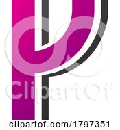 Magenta And Black Striped Shaped Letter Y Icon