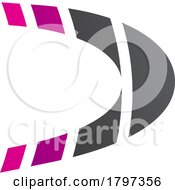 Magenta And Black Striped Letter D Icon
