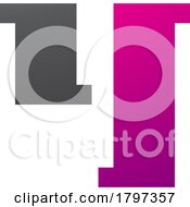 Poster, Art Print Of Magenta And Black Stamp Shaped Letter Y Icon