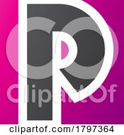 Poster, Art Print Of Magenta And Black Square Letter P Icon