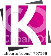 Poster, Art Print Of Magenta And Black Square Letter K Icon