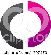 Magenta And Black Split Shaped Letter O Icon