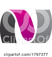Magenta And Black Wavy Shaped Letter N Icon