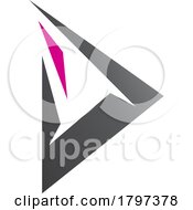 Poster, Art Print Of Magenta And Black Spiky Triangular Letter D Icon