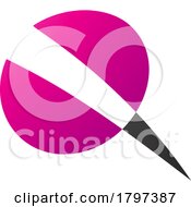 Poster, Art Print Of Magenta And Black Screw Shaped Letter Q Icon