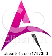 Poster, Art Print Of Magenta And Black Spiky Arch Shaped Letter A Icon