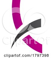 Poster, Art Print Of Magenta And Black Spiky Lowercase Letter K Icon