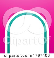 Poster, Art Print Of Magenta And Green Arch Shaped Letter N Icon