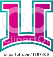 Poster, Art Print Of Magenta And Green Arch Shaped Letter U Icon