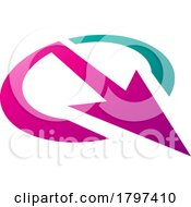 Poster, Art Print Of Magenta And Green Arrow Shaped Letter Q Icon