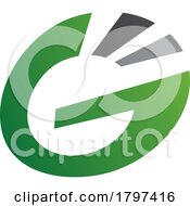 Poster, Art Print Of Green And Black Striped Oval Letter G Icon