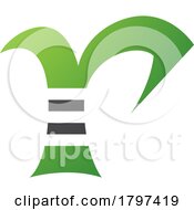 Green And Black Striped Letter R Icon