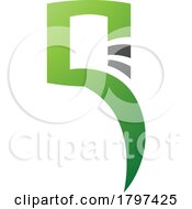 Green And Black Square Shaped Letter Q Icon