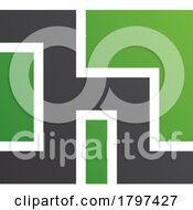 Green And Black Square Shaped Letter H Icon