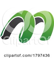 Green And Black Spring Shaped Letter M Icon