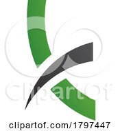 Poster, Art Print Of Green And Black Spiky Lowercase Letter K Icon