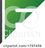 Poster, Art Print Of Green And Black Triangular Letter F Icon
