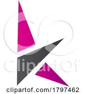 Poster, Art Print Of Magenta And Black Letter K Icon With Triangles