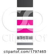 Poster, Art Print Of Magenta And Black Letter I Icon With Horizontal Stripes