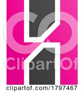 Poster, Art Print Of Magenta And Black Letter H Icon With Vertical Rectangles