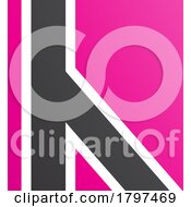 Poster, Art Print Of Magenta And Black Letter H Icon With Straight Lines