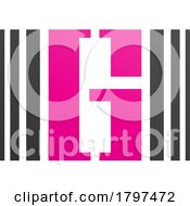 Poster, Art Print Of Magenta And Black Letter G Icon With Vertical Stripes