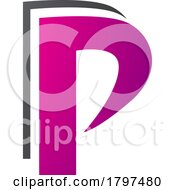 Magenta And Black Layered Letter P Icon