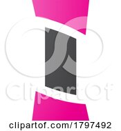 Magenta And Black Antique Pillar Shaped Letter I Icon