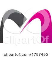 Poster, Art Print Of Magenta And Black Arch Shaped Letter M Icon